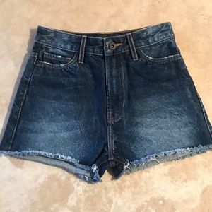 New John John high waisted denim cut off shorts